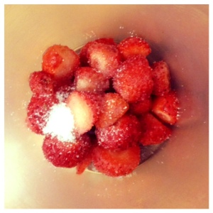 fresas y azucar